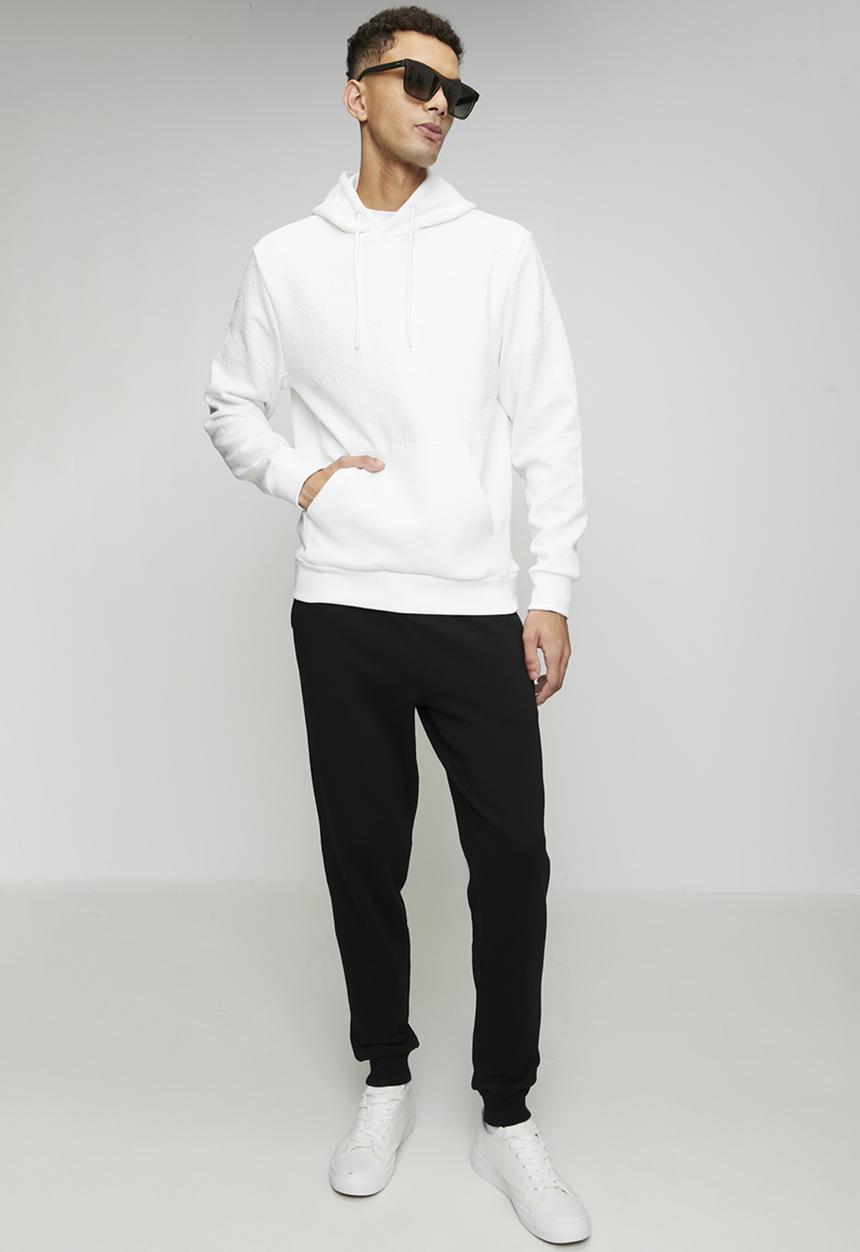POLO - Thando Sport Ls Aop Fleece Hoodie - White