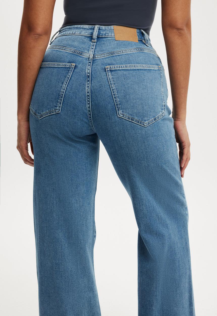Cotton On - Curvy stretch wide jean - pisces blue