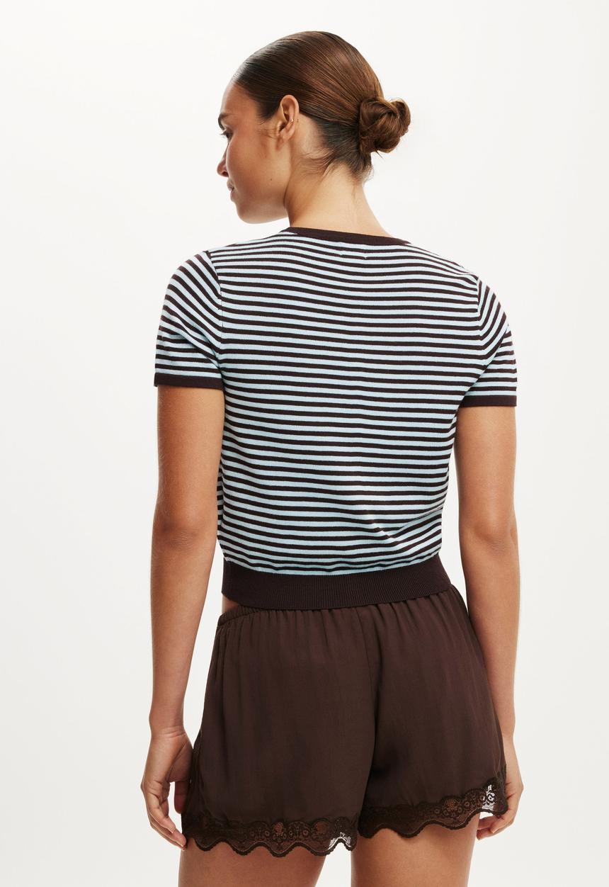 Cotton On - Cap sleeve crew cardi - marine/oak