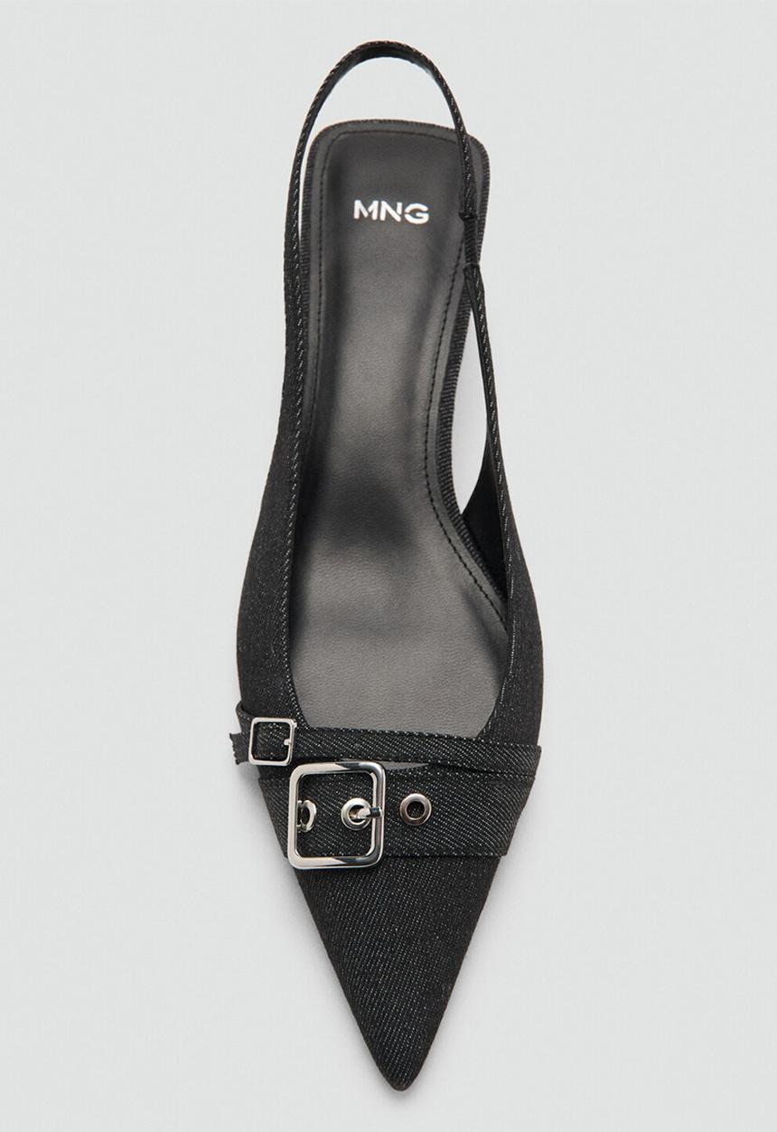 MANGO - Mecha slingback heel - navy