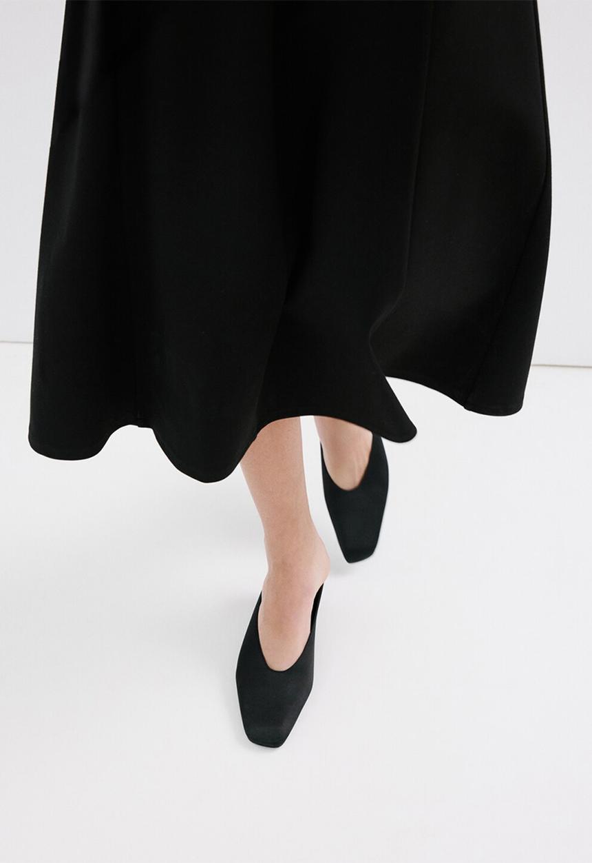 MANGO - Wedge mule - black