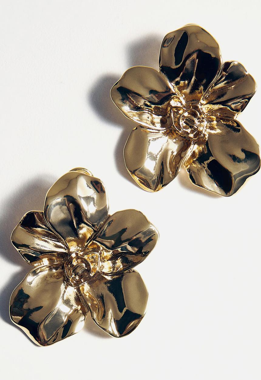 MANGO - Flor earrings - gold