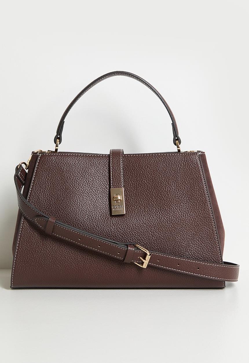 【ダークウォルナット】GUESS ハンドバッグ (W)RUDIE Satchel GUESS｜GUESS ハンドバッグ (W)RUDIE Satchel | Rakuten Fashion(楽天