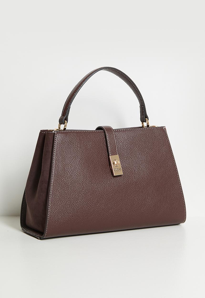 GUESS - Rudie satchel bag - dark walnut