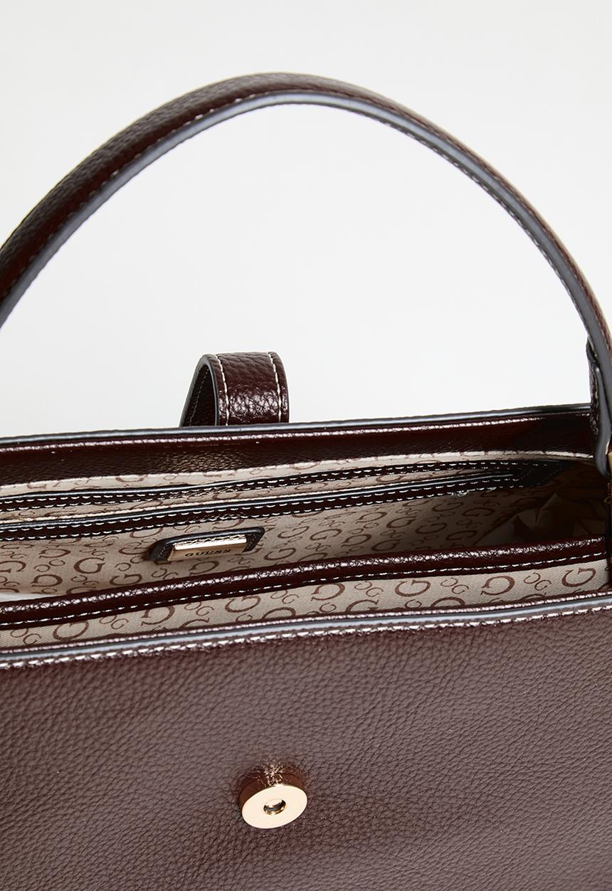 GUESS - Rudie satchel bag - dark walnut