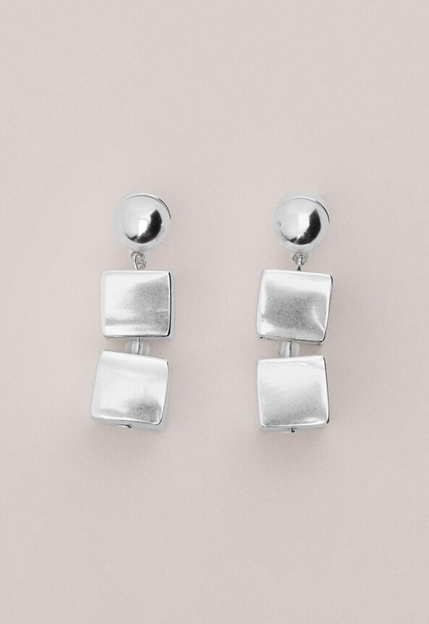 MANGO - Dice earrings - silver