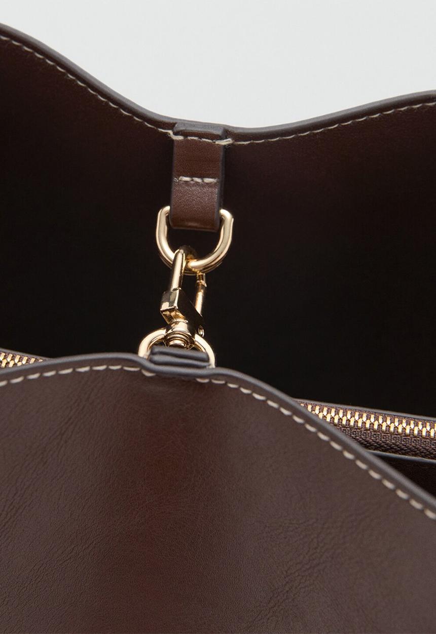 MANGO - Dots shoulder bag - brown