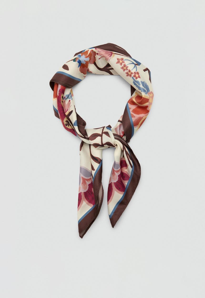 MANGO - Clavel neckerchief - dark brown