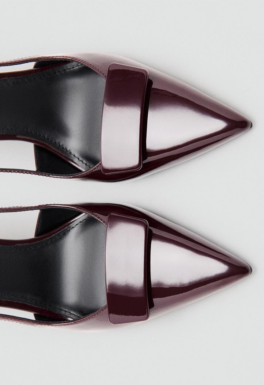 MANGO - Day stiletto slingback heel - dark red