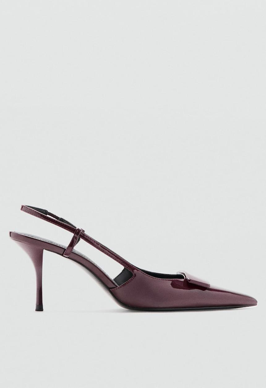 MANGO - Day stiletto slingback heel - dark red
