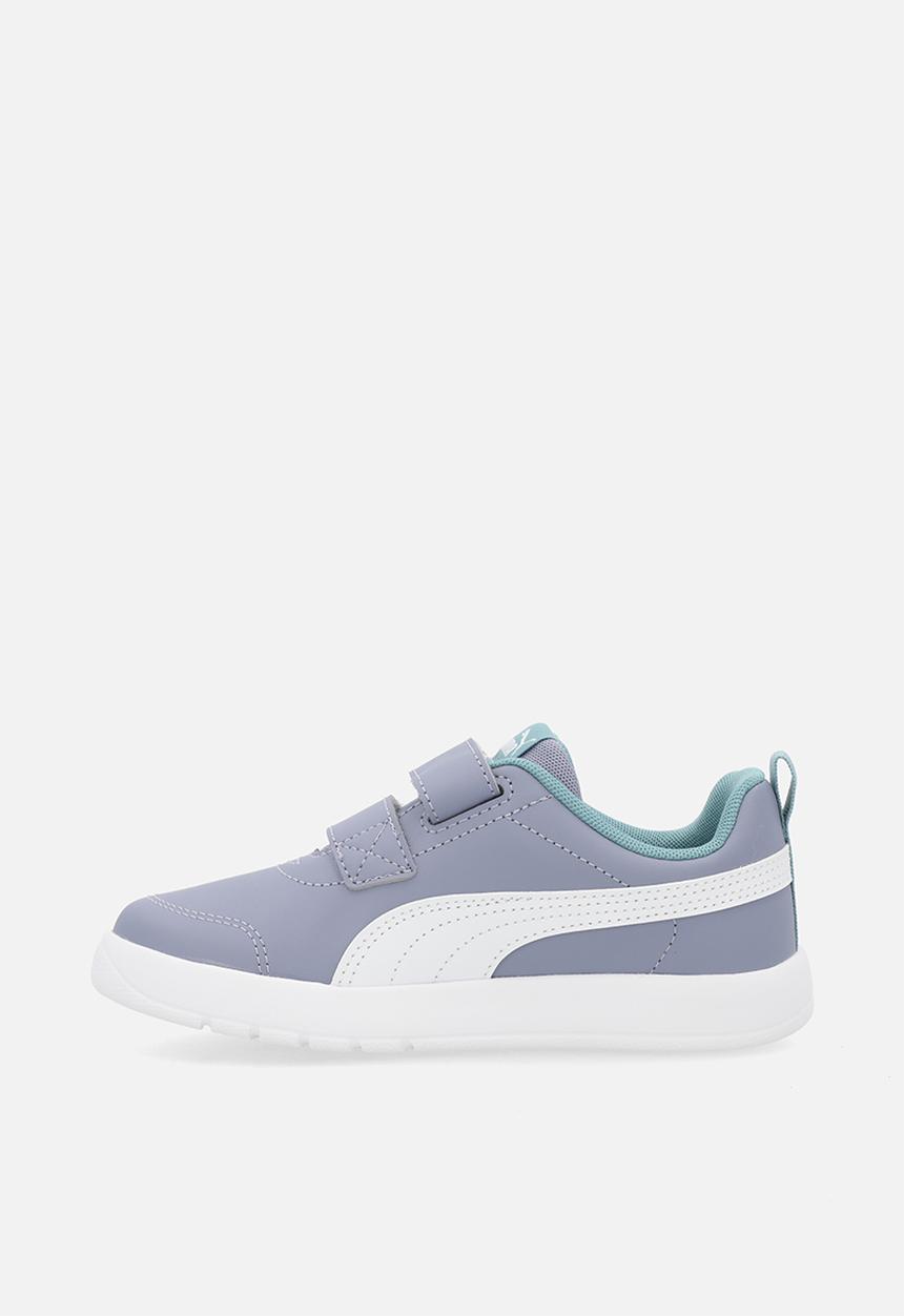 PUMA - Courtflex V3 V Ps - Grey Sky-Puma White-Baltic Sea Blue