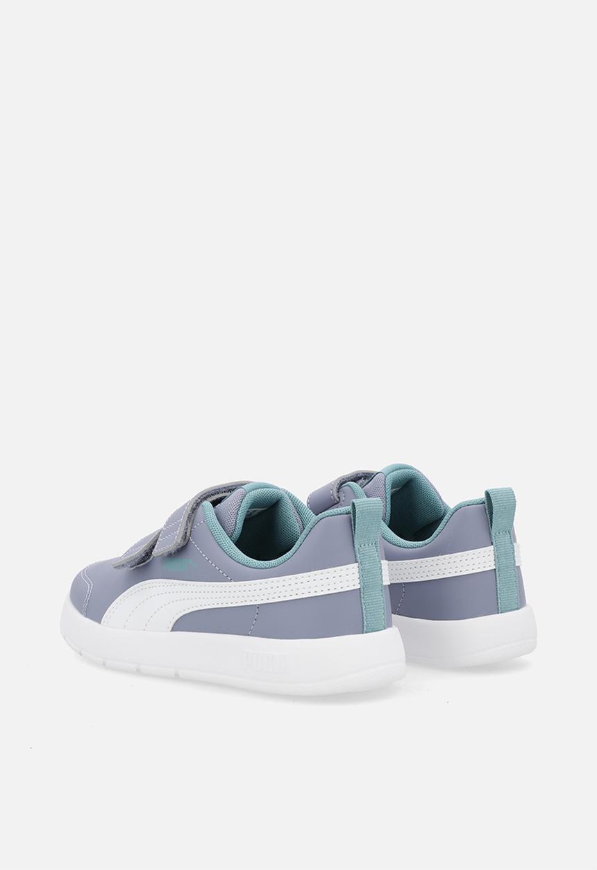 PUMA - Courtflex V3 V Ps - Grey Sky-Puma White-Baltic Sea Blue