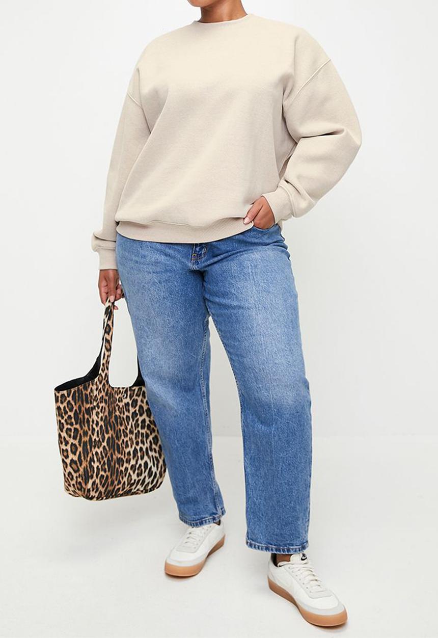Cotton On - Plus Plush Crew Sweatshirt - Sesame Marle