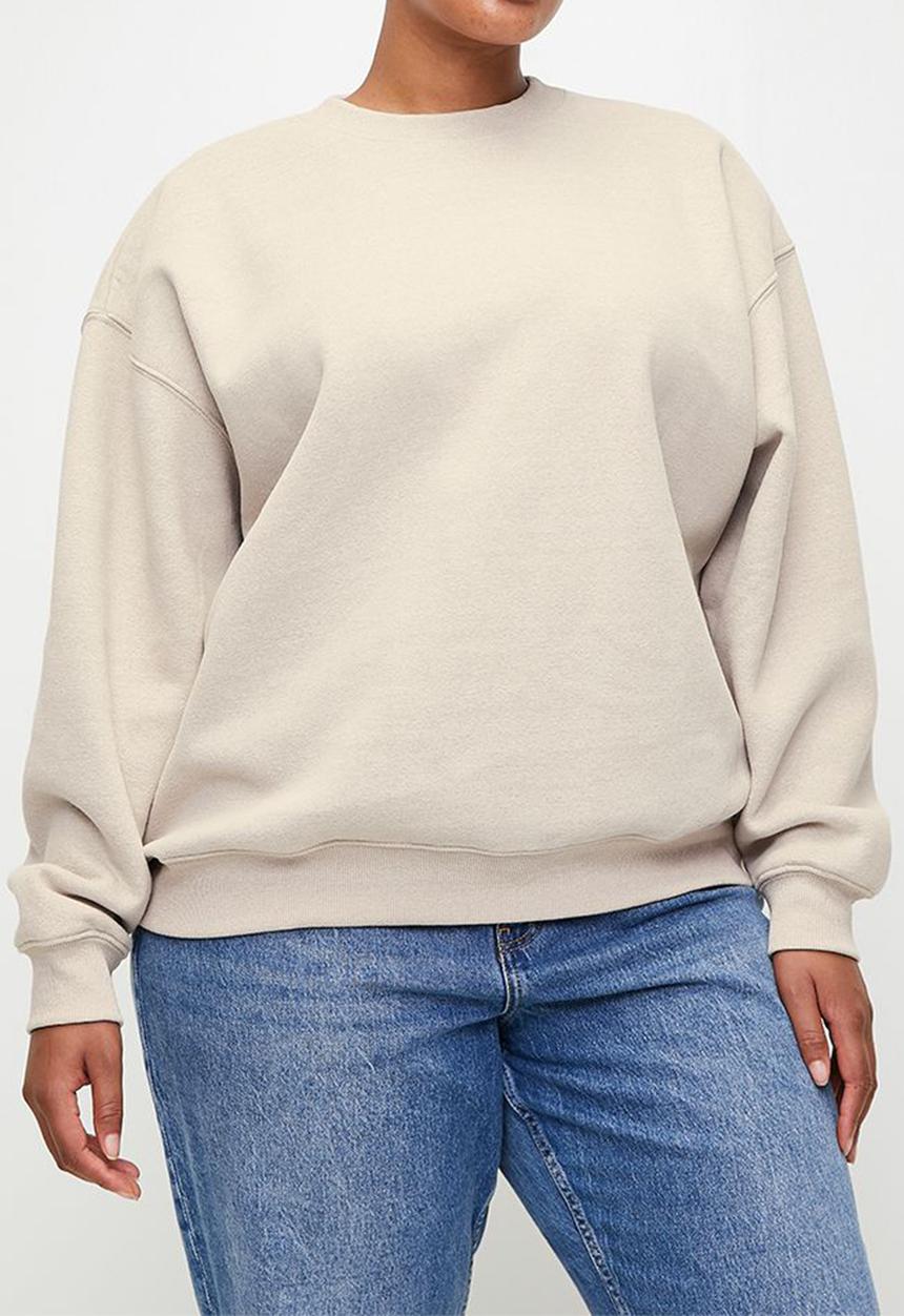Cotton On - Plus Plush Crew Sweatshirt - Sesame Marle