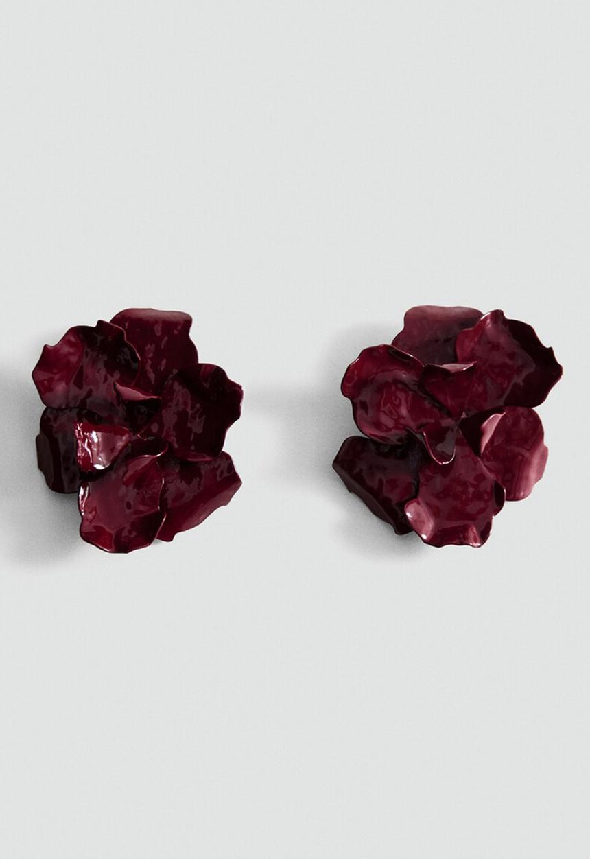 MANGO - Edurne earrings - dark red