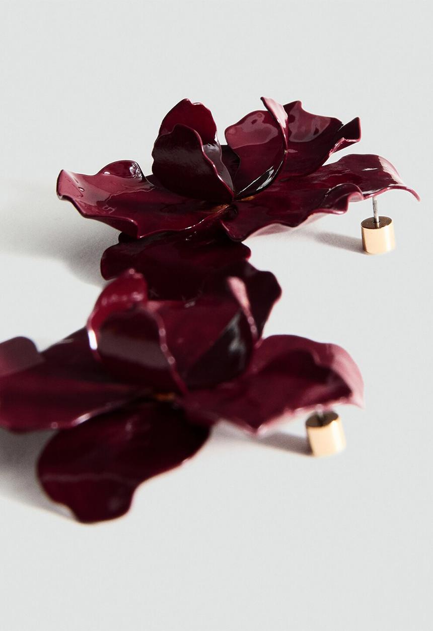 MANGO - Edurne earrings - dark red