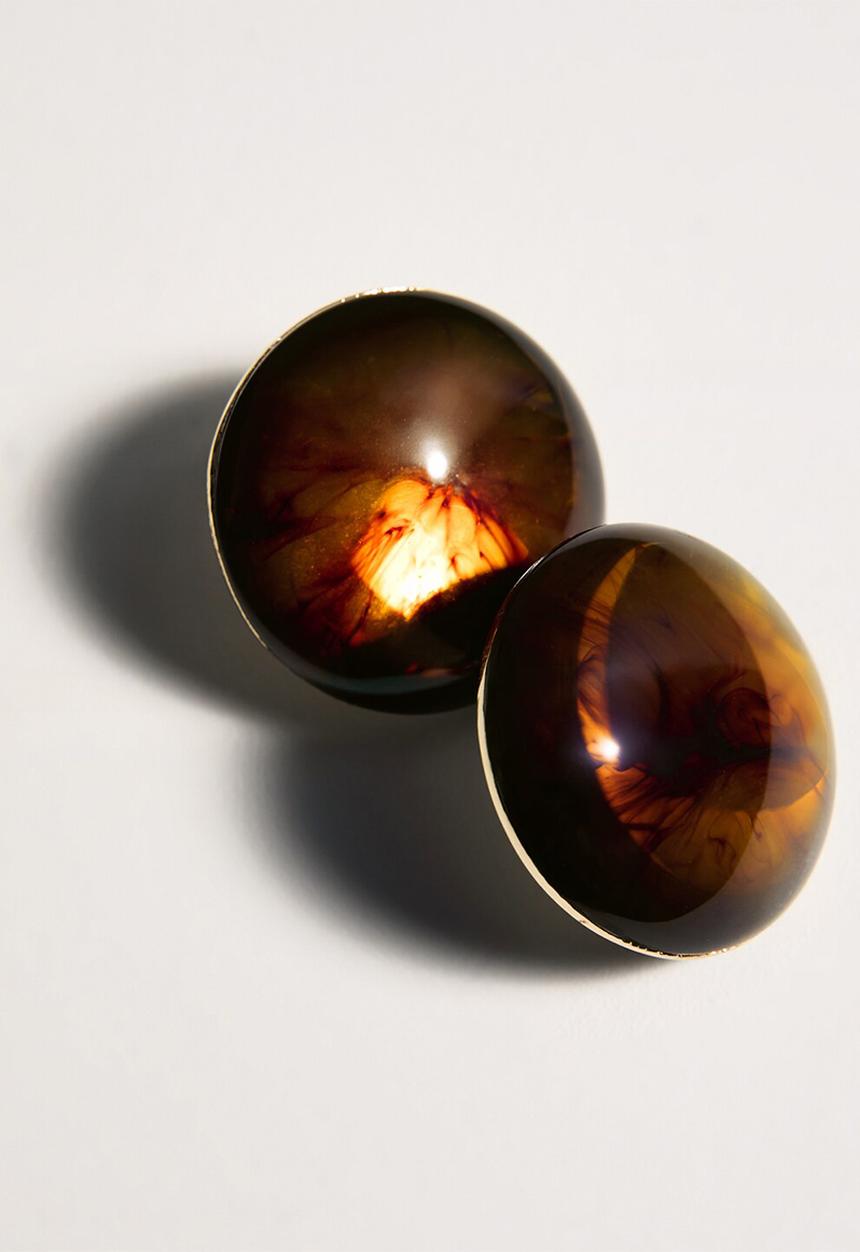 MANGO - Encarna earrings - brown