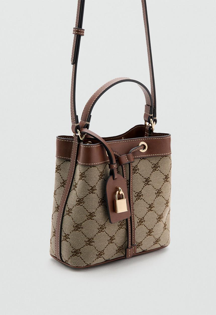 MANGO - Denizt bucket bag - medium brown
