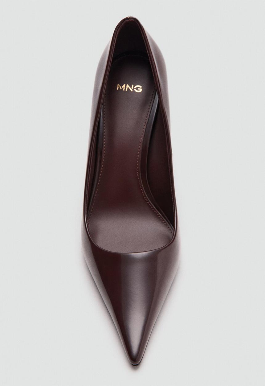 MANGO - Punt stiletto court heel - dark brown