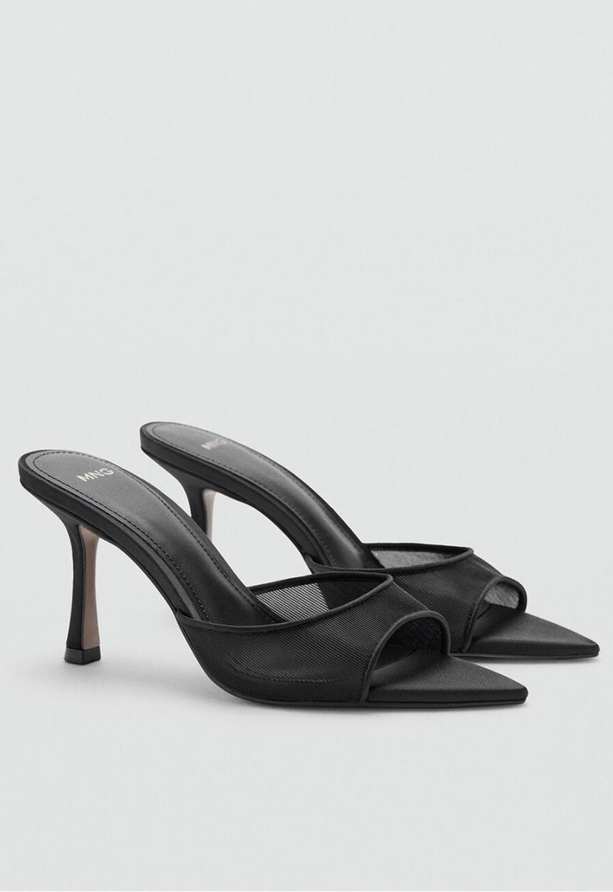 MANGO - Pepym1 stiletto mule heel - black