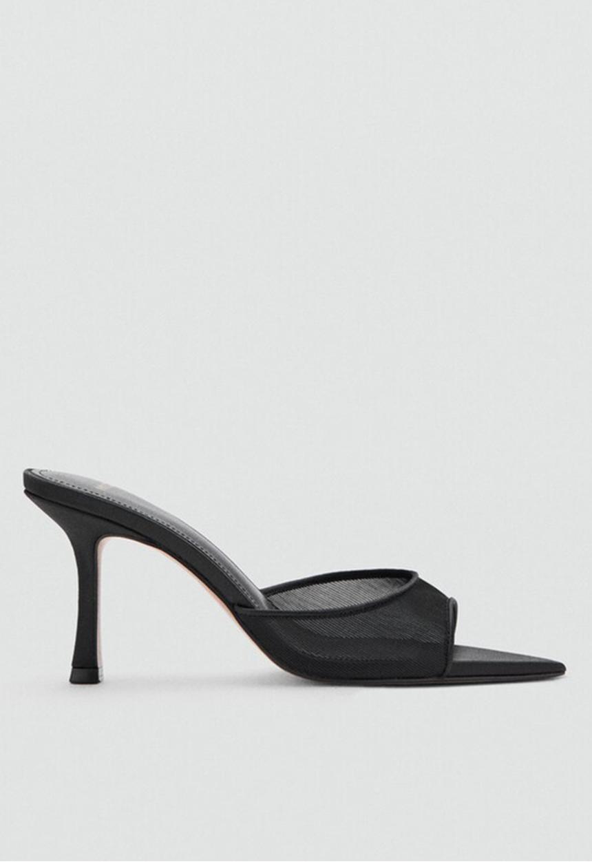 MANGO - Pepym1 stiletto mule heel - black