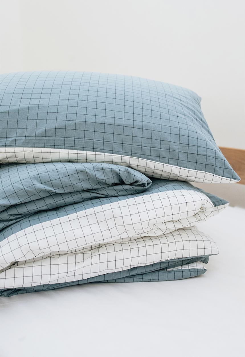 Phlo Studio - Ocean Washed Cotton Duvet Set - Blue