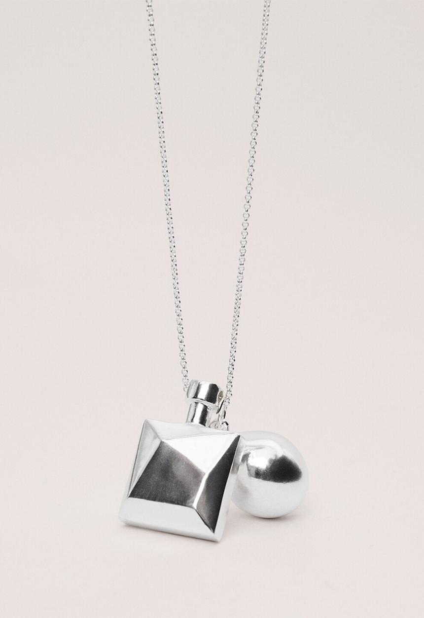 MANGO - Bottle necklace - silver