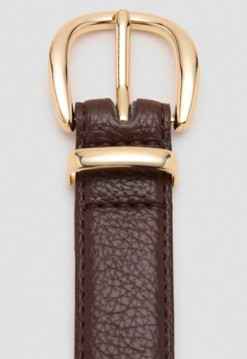 MANGO - Laminas belt - dark brown