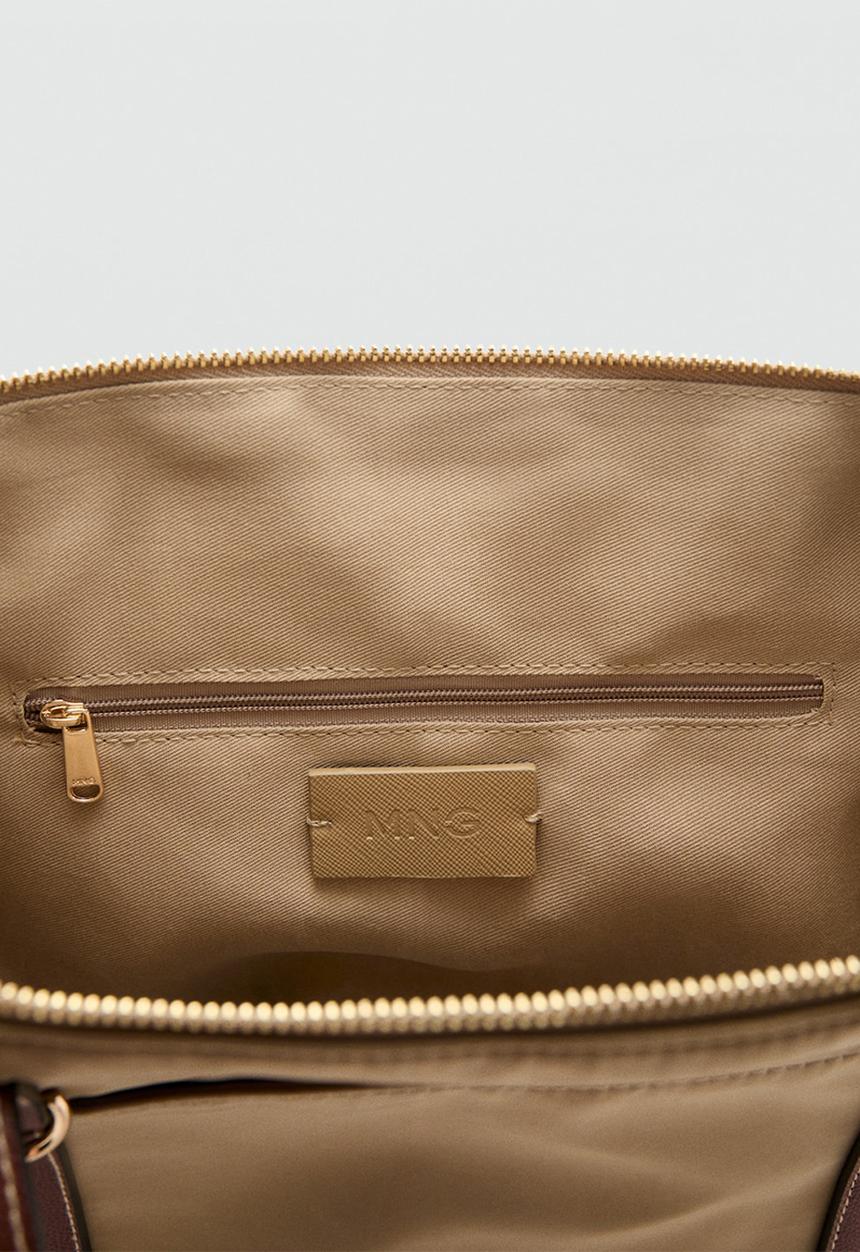MANGO - Cobalt tote bag - light beige
