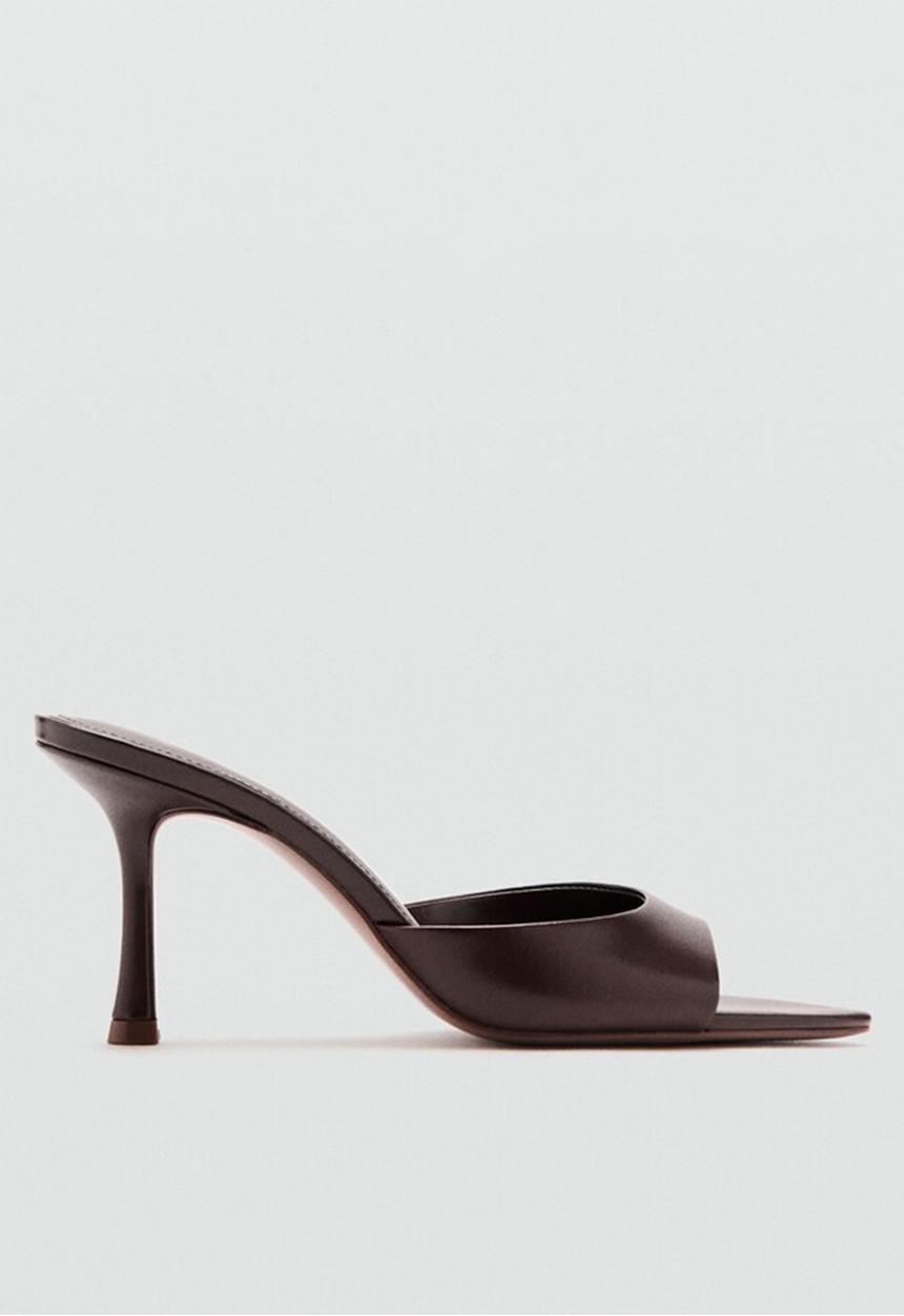 MANGO - Pepybr stiletto mule heel - dark brown