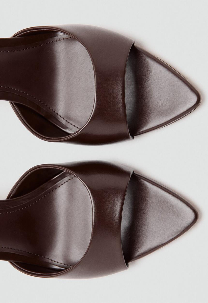 MANGO - Pepybr stiletto mule heel - dark brown