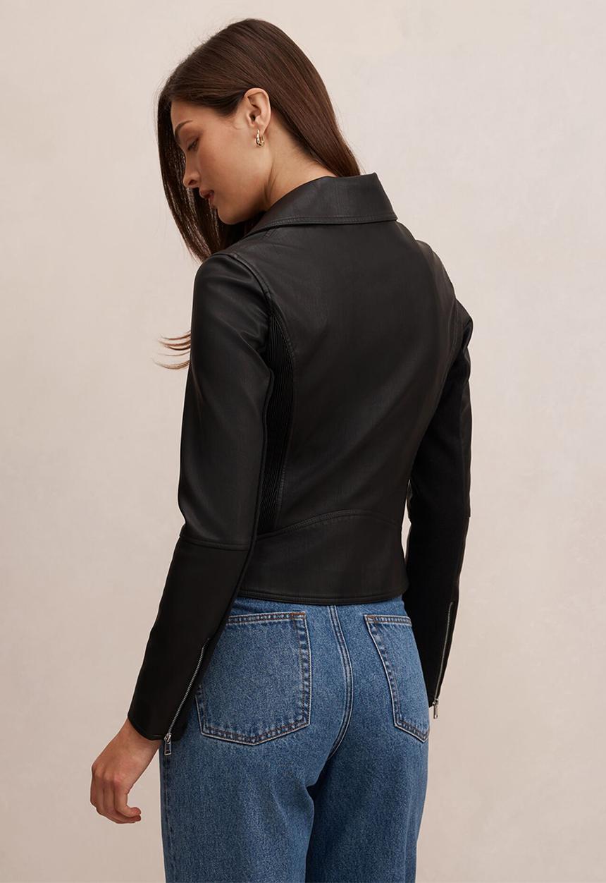 Forever New - Betty faux leather biker jacket in black
