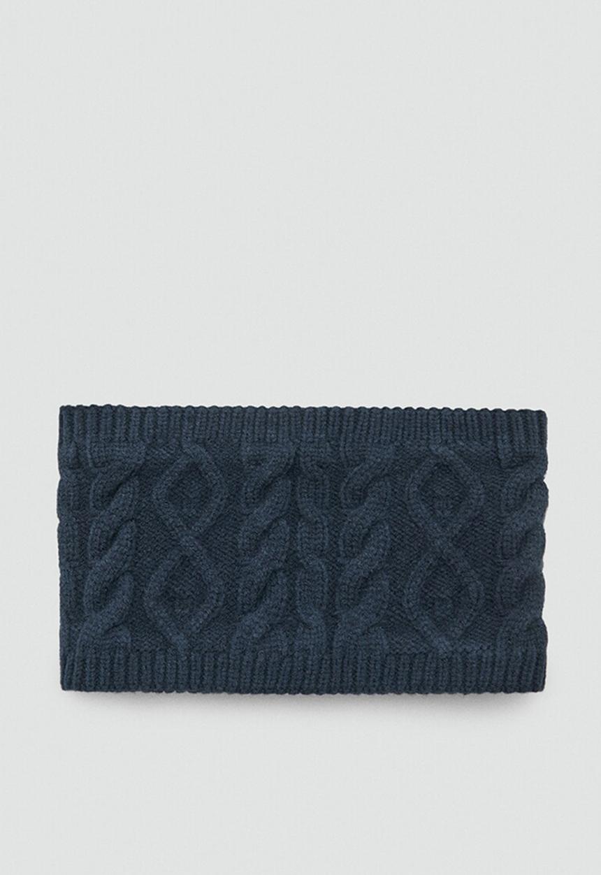 MANGO - Cable-knit scarf - Navy