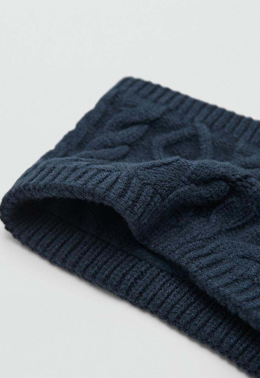 MANGO - Cable-knit scarf - Navy