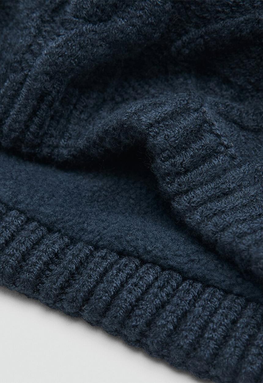 MANGO - Cable-knit scarf - Navy