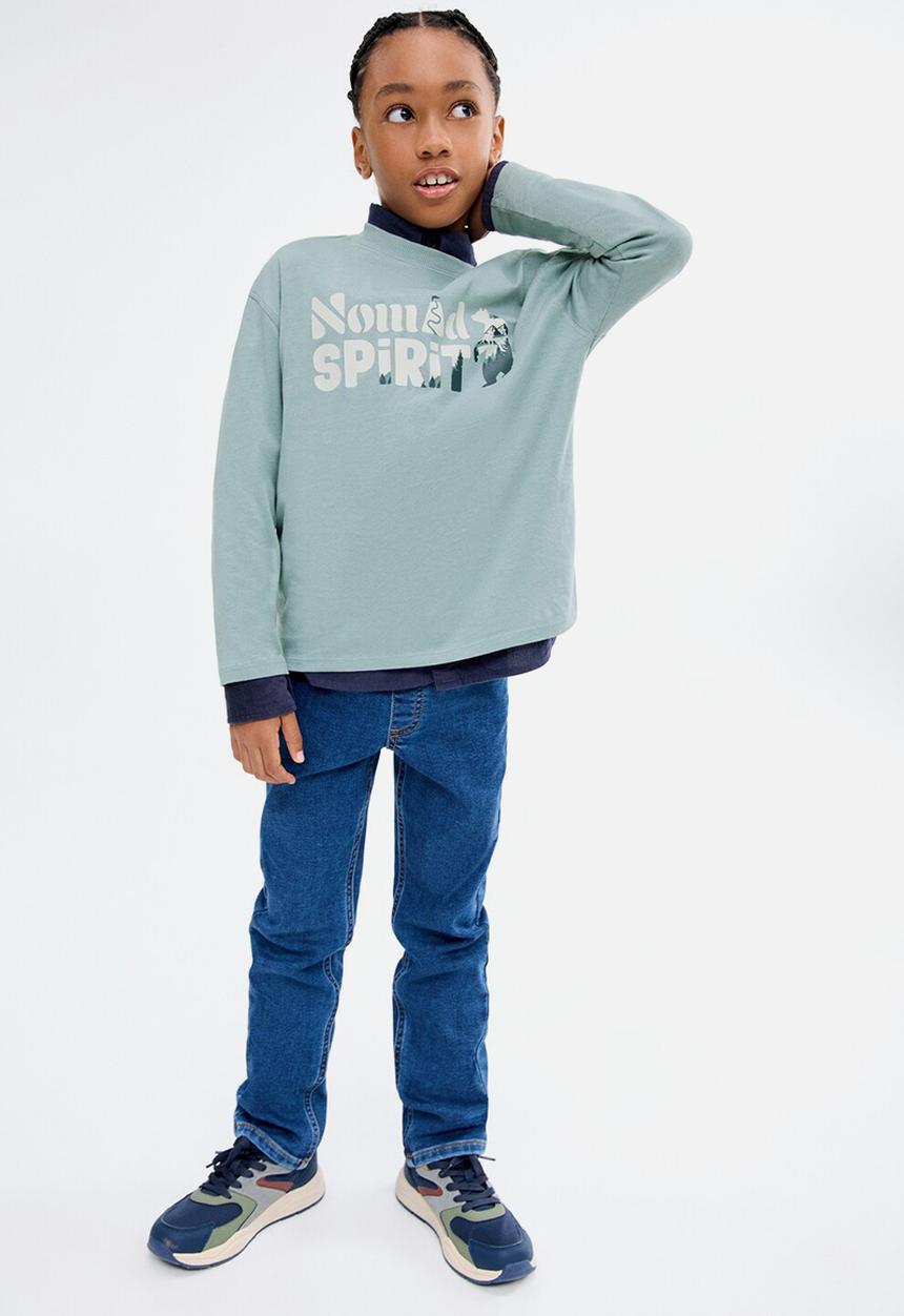 MANGO - T-Shirt SPIRIT - Turquoise / Aqua