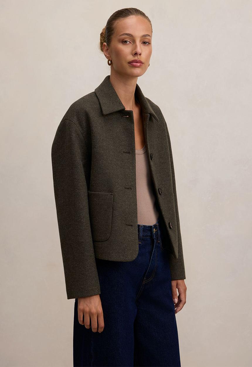 Forever New - Luna patch pocket jacket in pine green