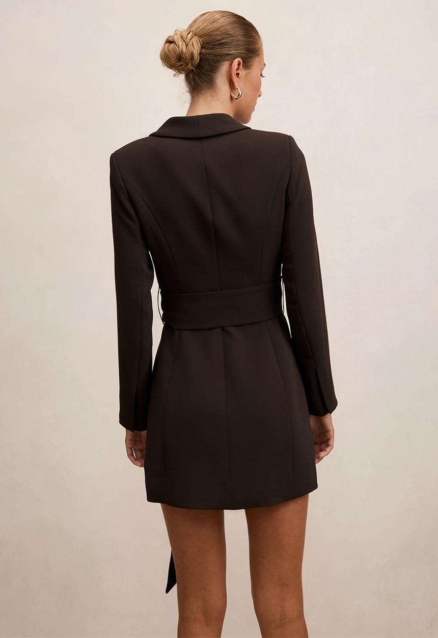 Forever New - Izzy belted blazer mini dress in dark chocolate