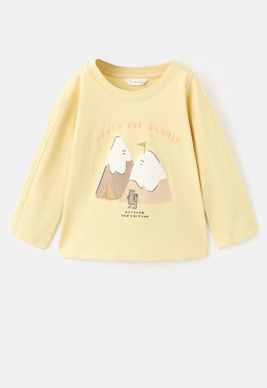 MANGO - T-Shirt REACH - Light/Pastel Yellow