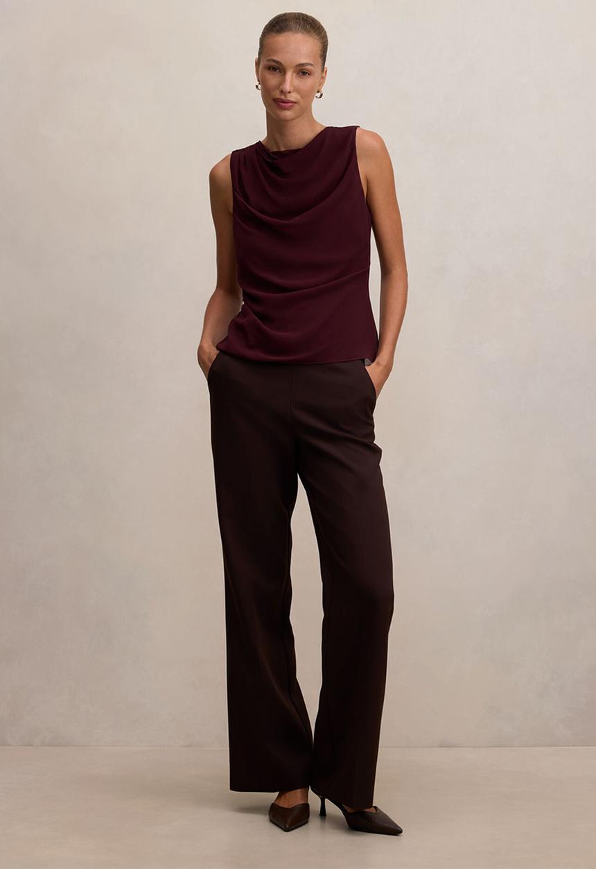 Forever New - Tiffany draped sleeveless top in aubergine