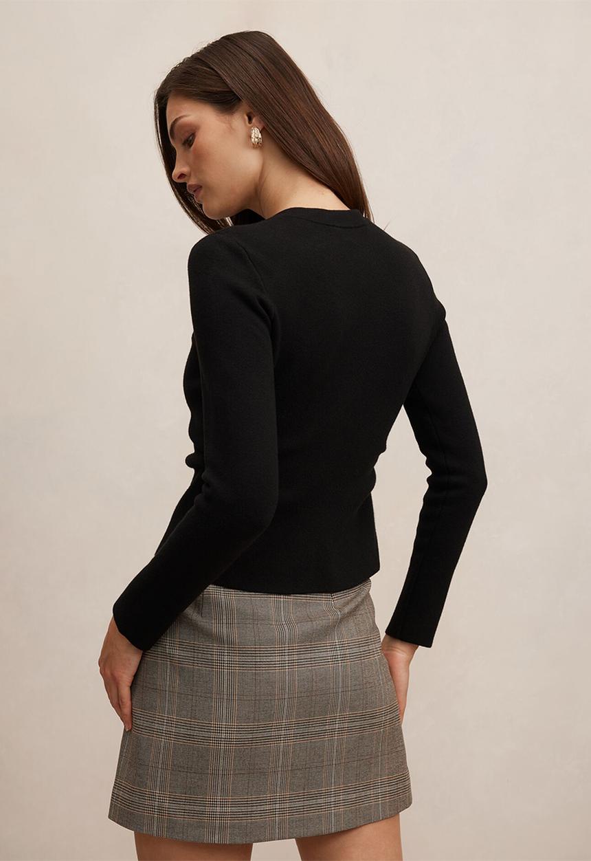 Forever New - Valencia structured knit cardigan in black
