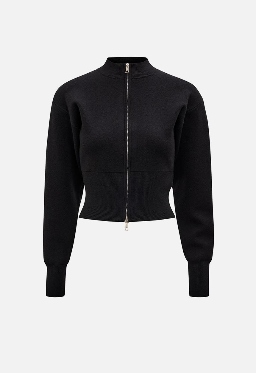 Forever New - Hanna zip knit jacket in black
