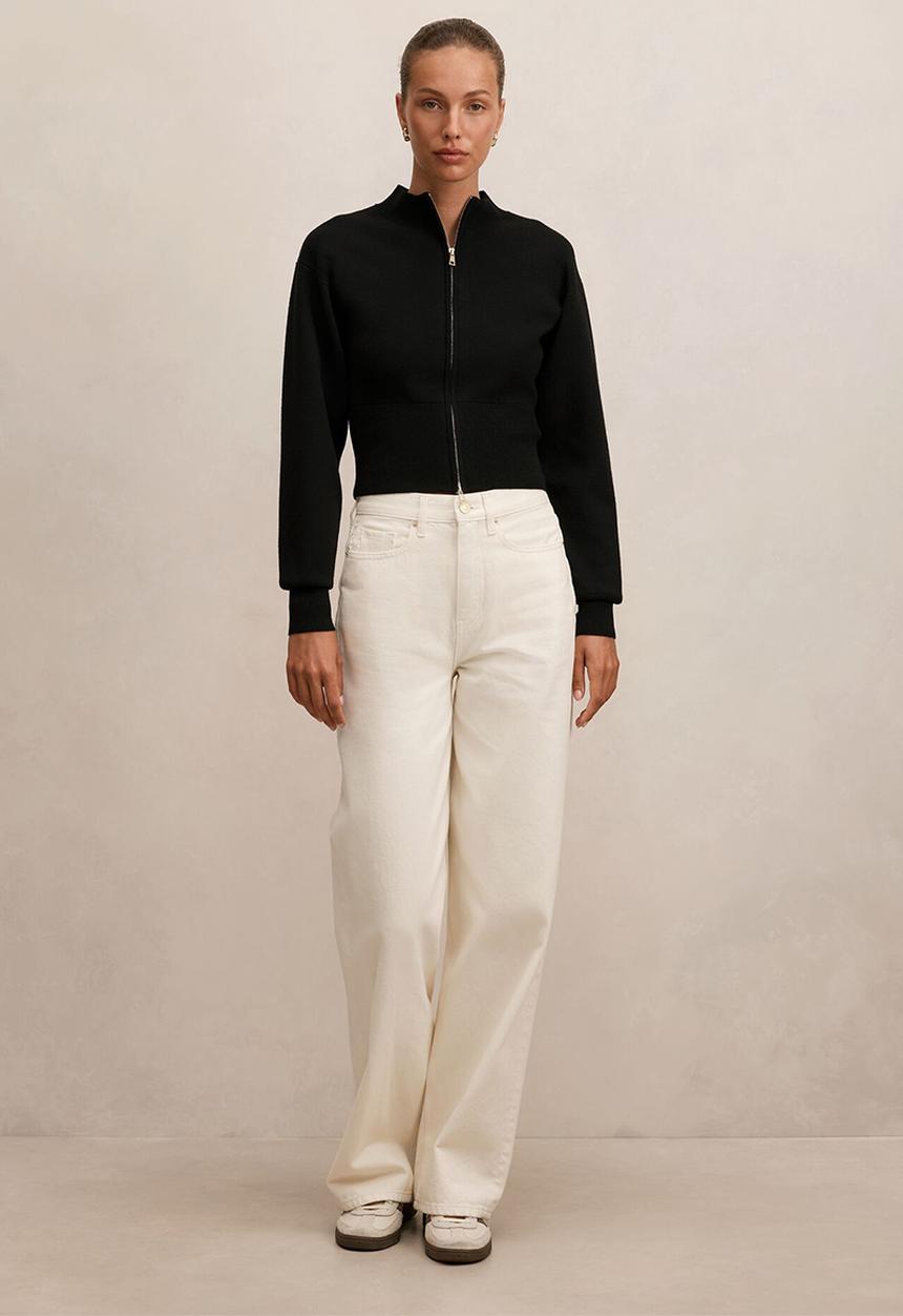 Forever New - Hanna zip knit jacket in black