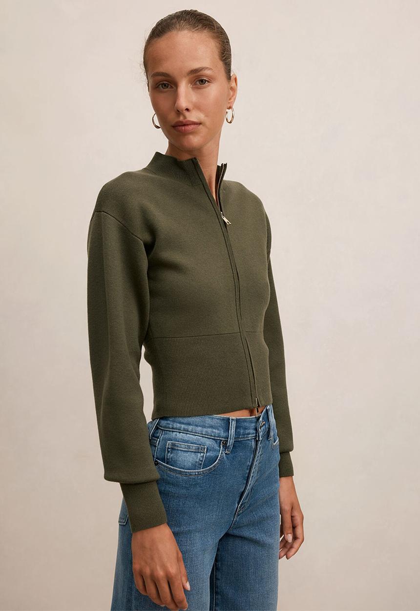 Forever New - Hanna zip knit jacket in olive