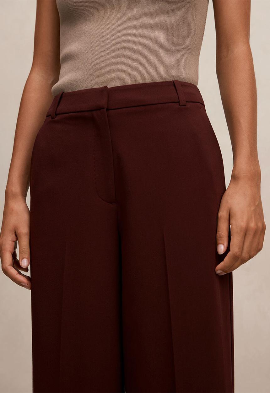 Forever New - Pia wide leg suit pants in aubergine suit