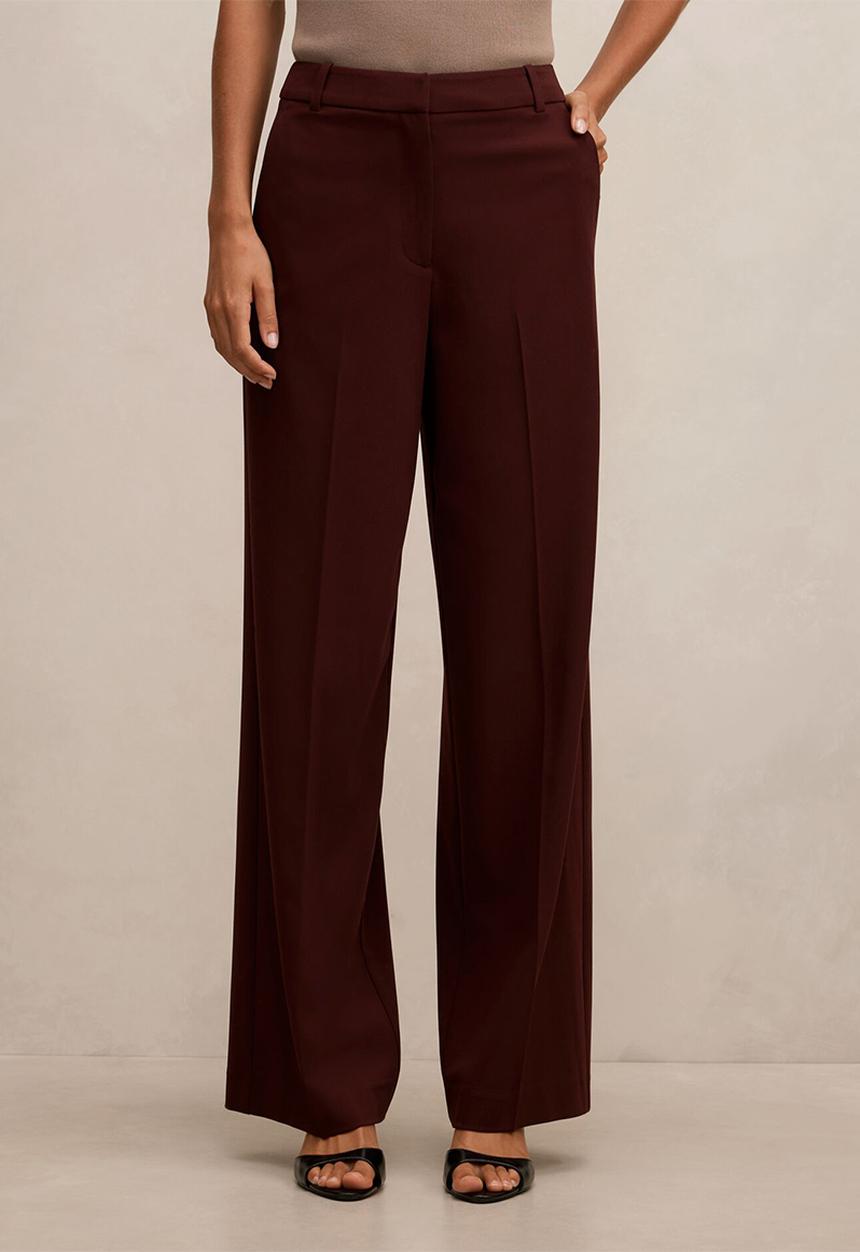 Forever New - Pia wide leg suit pants in aubergine suit
