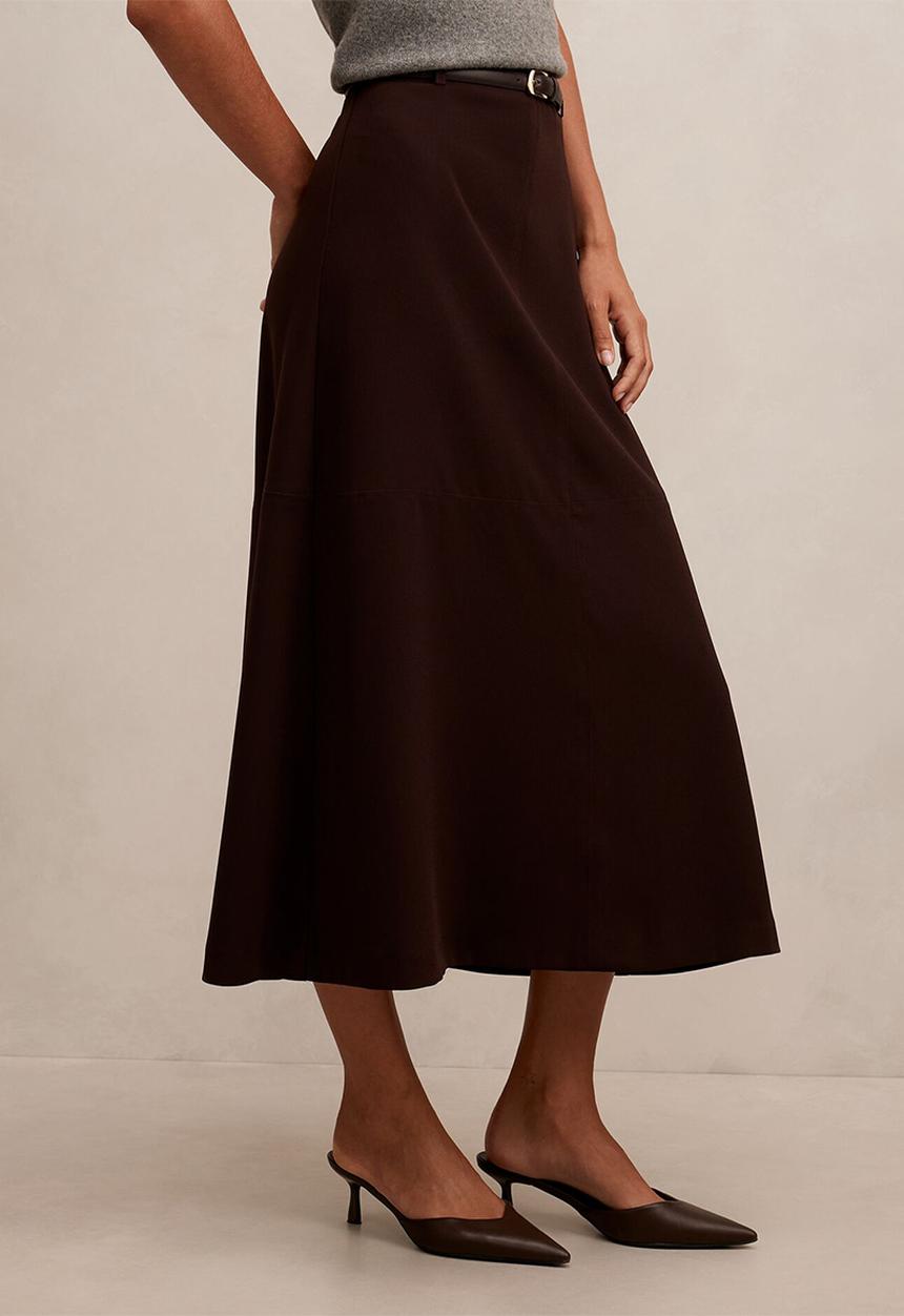 Forever New - Millie belted midi skirt in chocolate