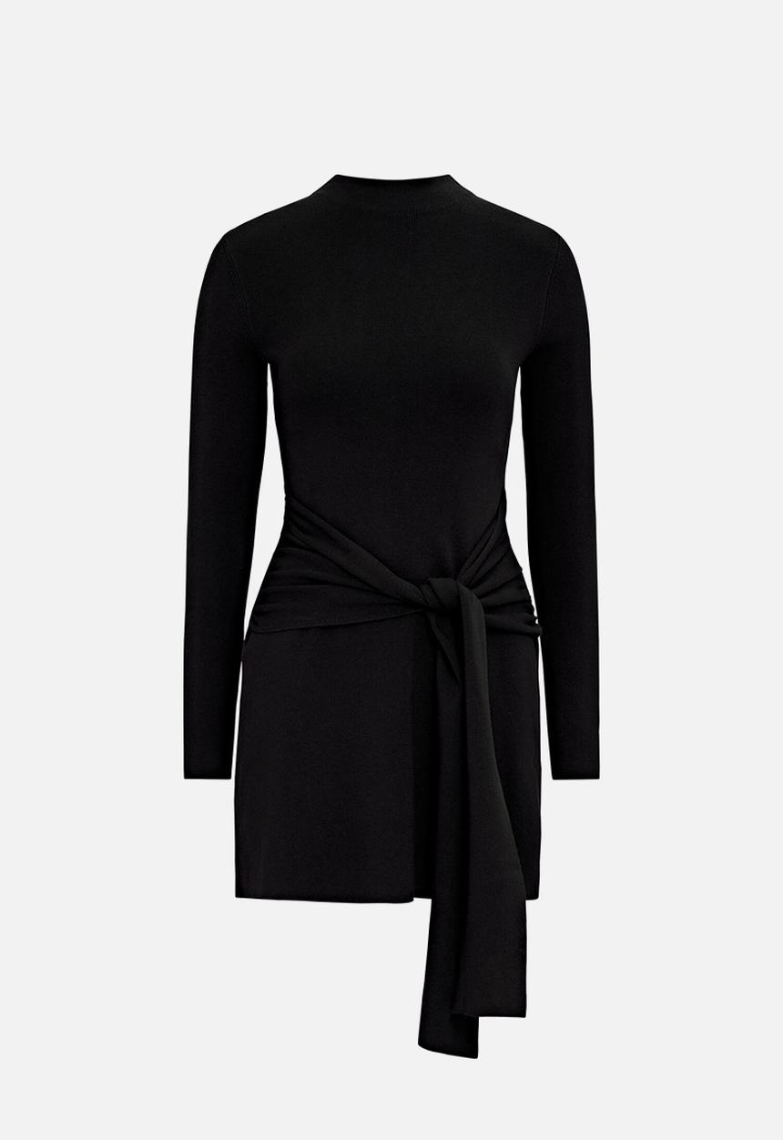 Forever New - Margot tie waist mini dress in black