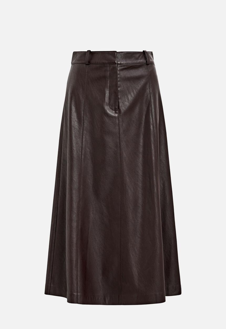 Forever New - Isla vegan leather midi skirt in royal berry