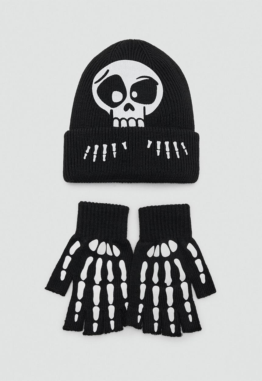 MANGO - Beanie BONE - black